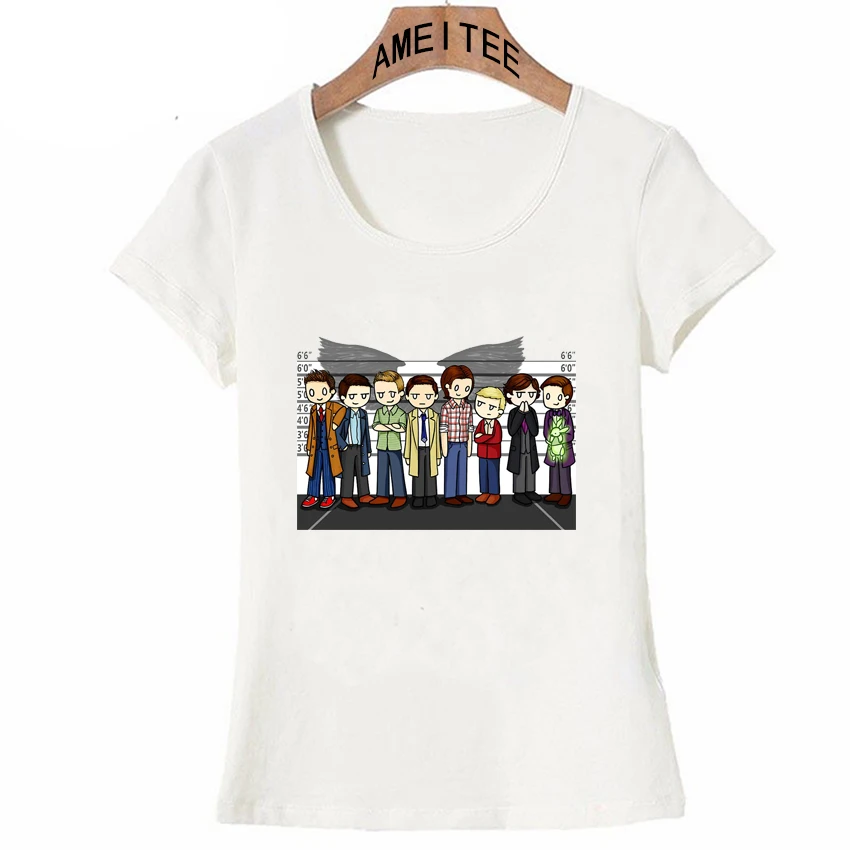 

New Design SuperWhoLock Lineup t-shirt Fashion Women T-Shirt Funny Cartoon Anime Novelty T-Shirt Female Tops Summer Ladies Tee