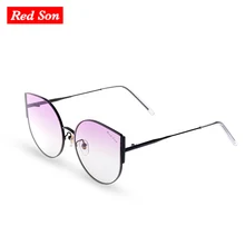 Red Son Cat eye Sunglasses Women Luxury Brand Sexy fashion colors Female mirror UV400 Protection Alloy Frame with Original box
