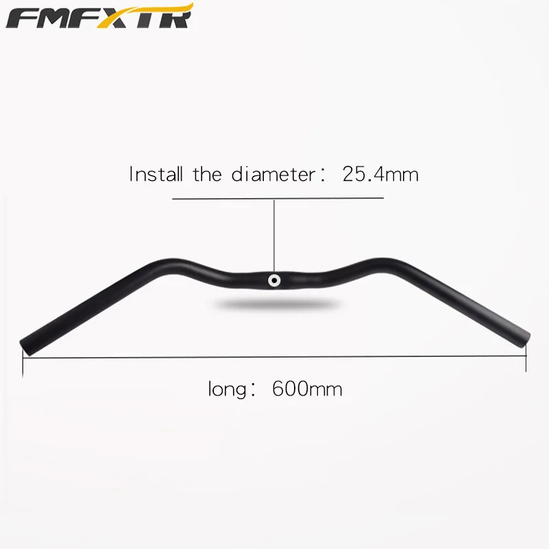 FMFXTR алюминиевый сплав M форма руль MTB Высокое качество Прочный велосипедный стояк ручка бар 31,8x640 мм - Цвет: 25.4X600mm