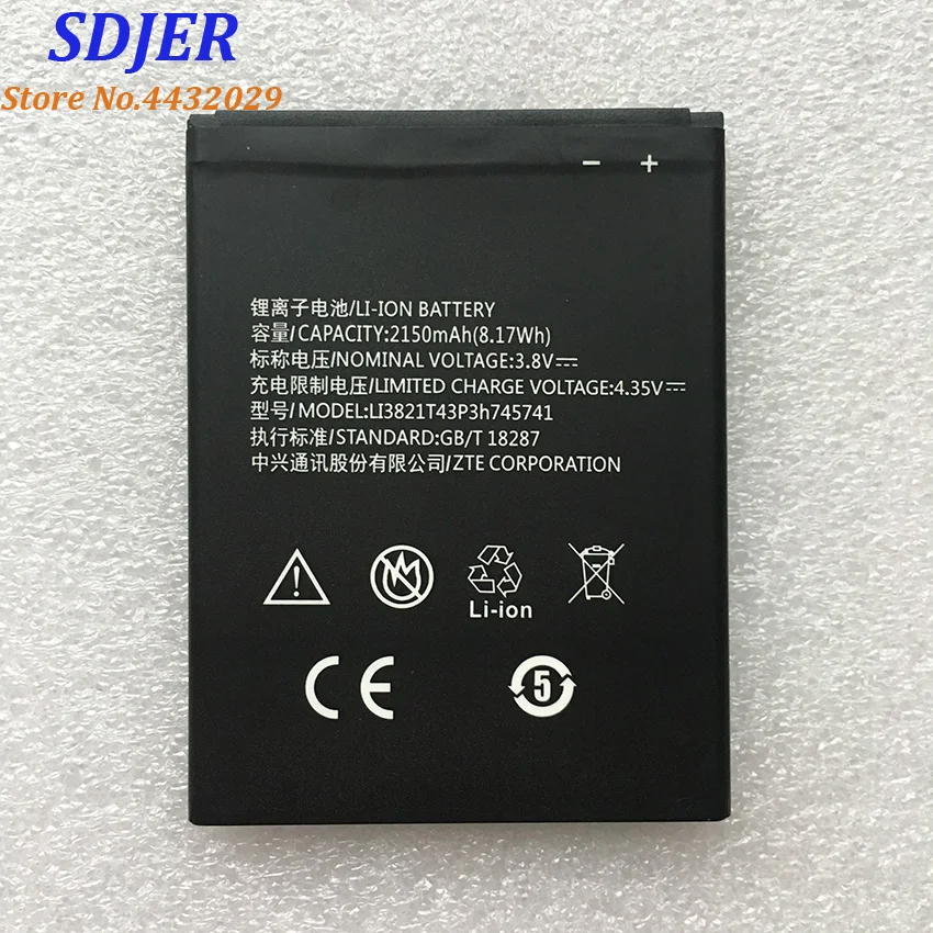 Высокое качество Li3821T43P3h745741 2150 мАч Оригинальный аккумулятор для телефона ZTE Blade L5 L