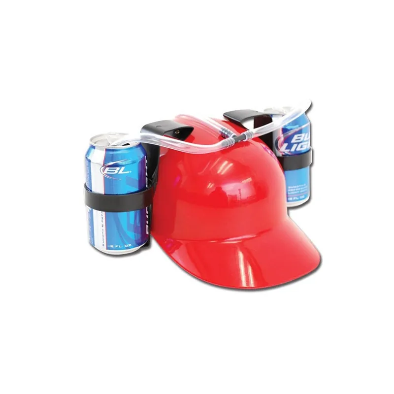 Beer Can Helmet Hat, Creative Beer Can Holder Straw Drinking Helmet Hat