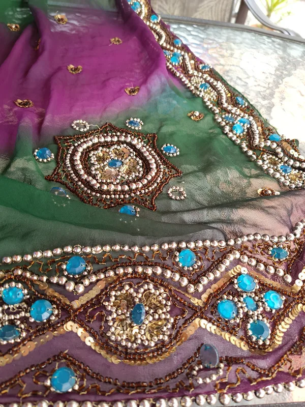 Цветной стильный шарф ручной работы, индийский стиль, сари, вышивка, богиня, свадебная одежда, головной убор для женщин, высокое качество, шаль, шарф
