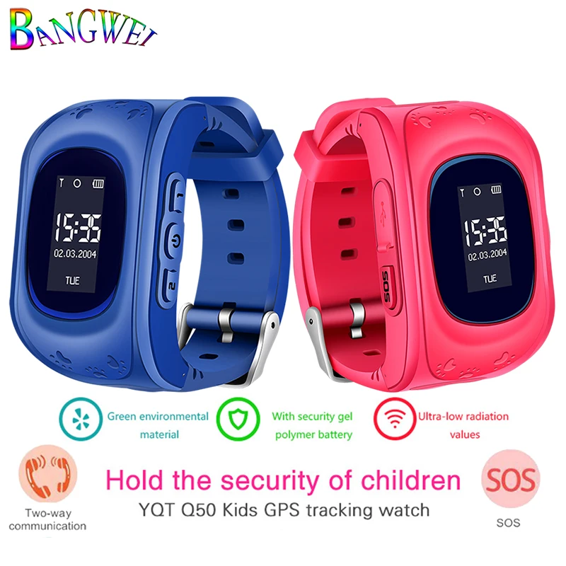 

BANGWEI 2018 New Children Smart Watch LED Color Screen SOS Call Positioning Search Tracker Anti-lost Display Smart Watch + Box