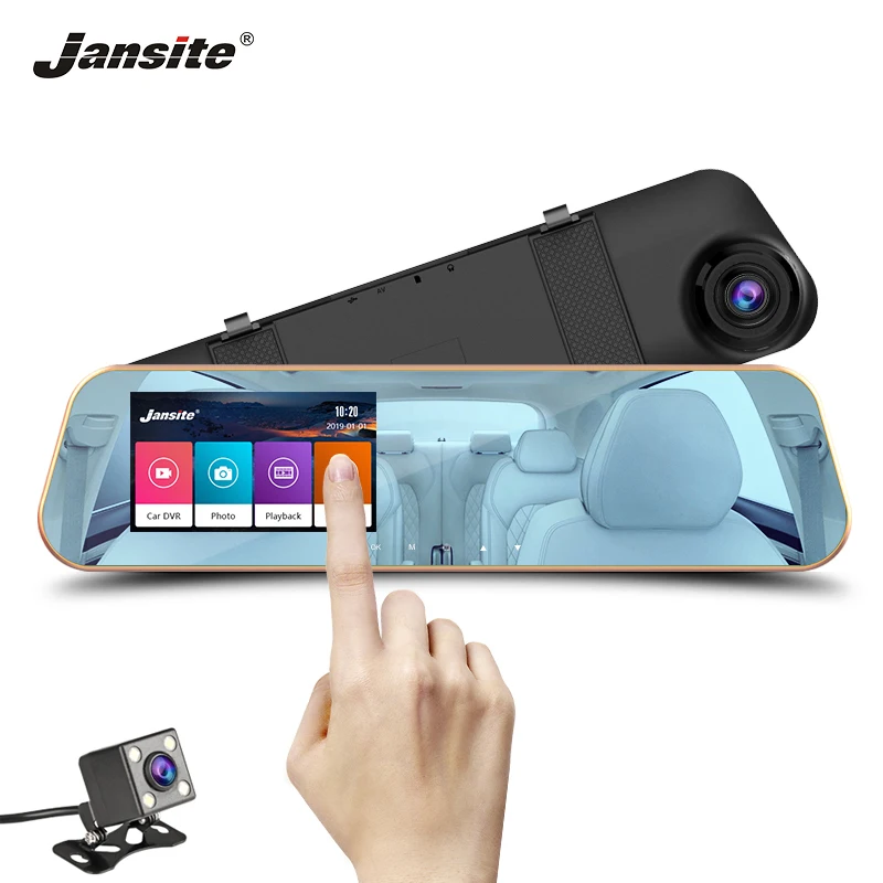 

Jansite 4.3" Car Dash Camera Touch Screen Car DVR View Mirror Video Recorder Auto Registrators Camcorder Automatic White Balance