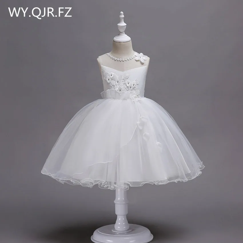 

PTH-BH02#Ball Gown White Rose Flower girl dresses lace Children's performance dress Small host costumes garments wholesale