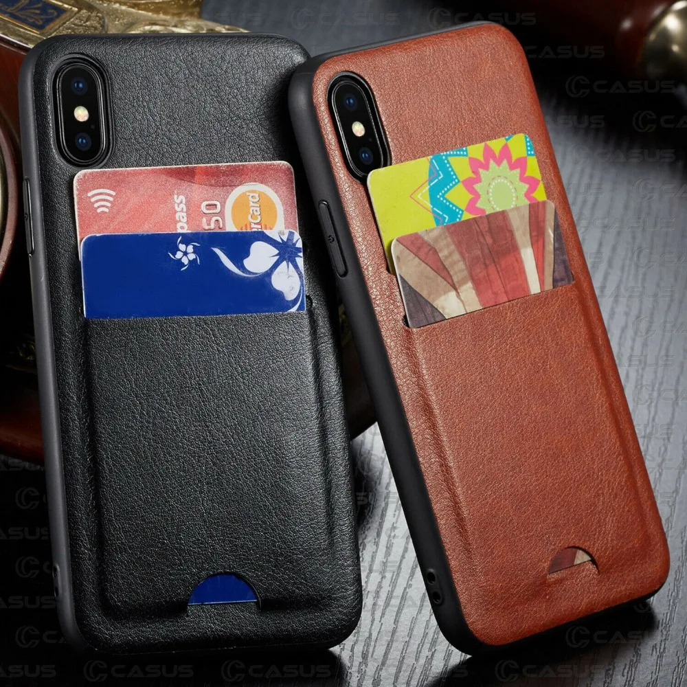 

For iPhone XS Max XR Case Luxury Slim PU Leather Card Holder Wallet Phone Case For iphone X 8 7 6 6S Plus Case shockproof