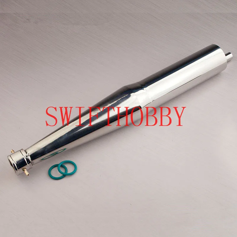 Stainless steel exhaust pipe Tuned Pipe for silencer 26cc Zenoah RC