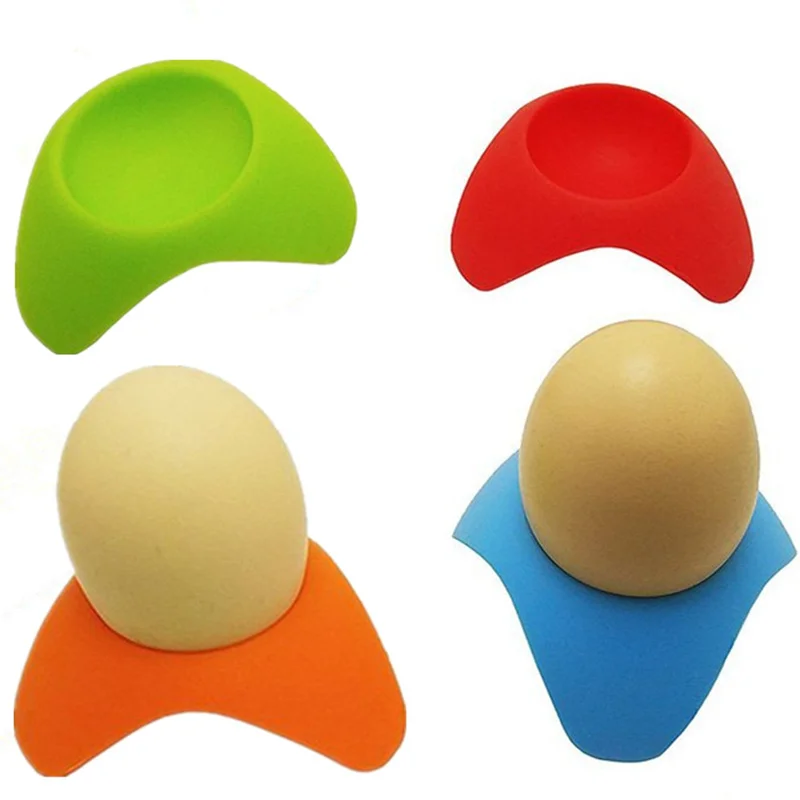 4 Pieces Silicone Egg Holder Egg Serving Cup for Hard and Soft Boiled