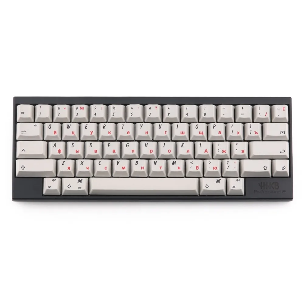 Электростатический емкостный EC светильник серый русский Keycaps Dye-sub 60 клавиш совместим с HHKB клавиатурой