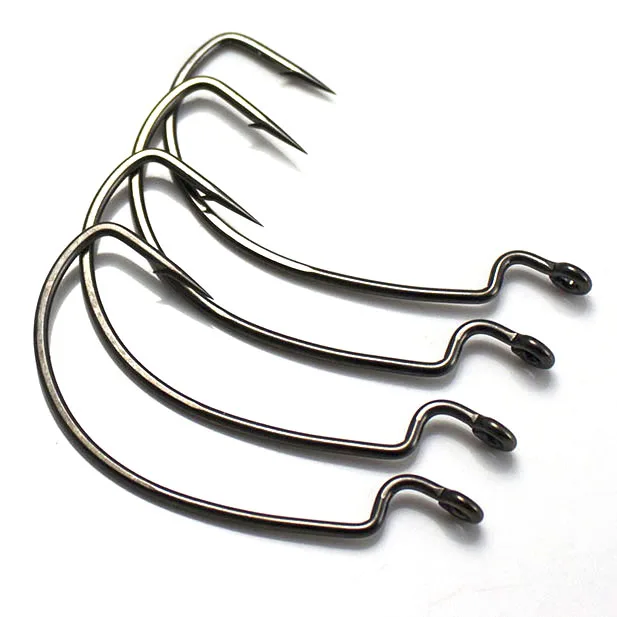 

10pcs 4/0 Worm Hook for connected soft bait, bass jig single fishing hooks, terminal tackle accessories, free shipping