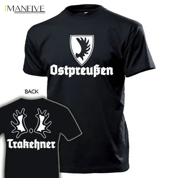 

Trakehnen East Prussia Trakener Wappen Abzeichen Elchschaufel - T Shirt #14095 white black grey red trouserstshirt harajuku top