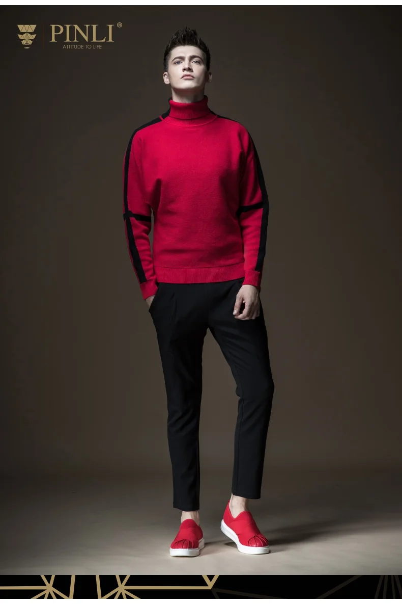 Agasalho Masculino сделано Для мужчин одежда с высоким воротом Новое пополнение детских зимних осенне Цвет вязаный свитер B183510414 развивать нравственность