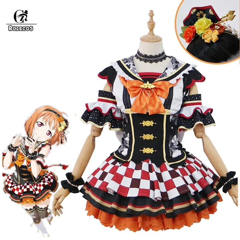 

ROLEOCS Love Live Cosplay Costume Aqours LoveLive Sunshine Cosplay NEW YEAR Costume Game Ruby Takami Chika Kurosawa Dia Mari Oha