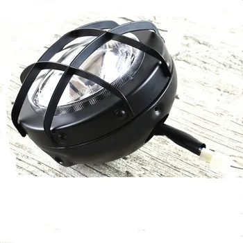 

6.9 inch vintage Motorcycle Cafe Racer custom Headlight tracker Grille Headlamp motorbike front light LED Daytime Running light