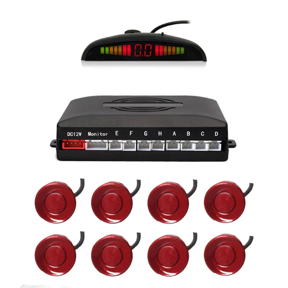 

Car Reverse Parking Radar System with 8 Parking Sensors Distance Detection + LED Distance Display + Sound Warning (Fiat Red)