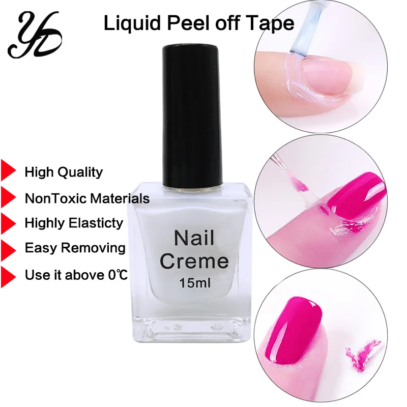 

Yiday New Arrival 15ml Nail Skin Protective Polish Glue Peel Off Tape Liquid Easy to Clean White Latex Defender Fingers Hot Sale