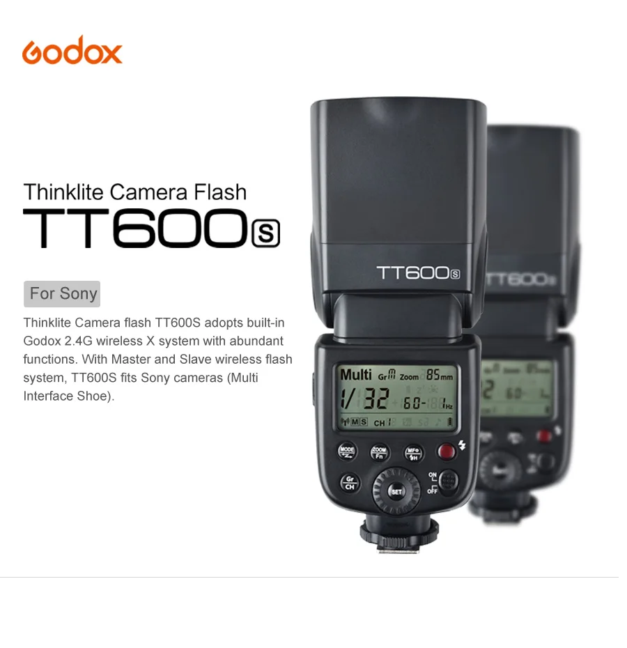 Godox TT600S GN60 2.4g беспроводное устройство X Системы Камера Фото Лампа для вспышки для sony Внешняя вспышка Mi Камера a7II a7 a7r a7s A6000 A6300 A7M