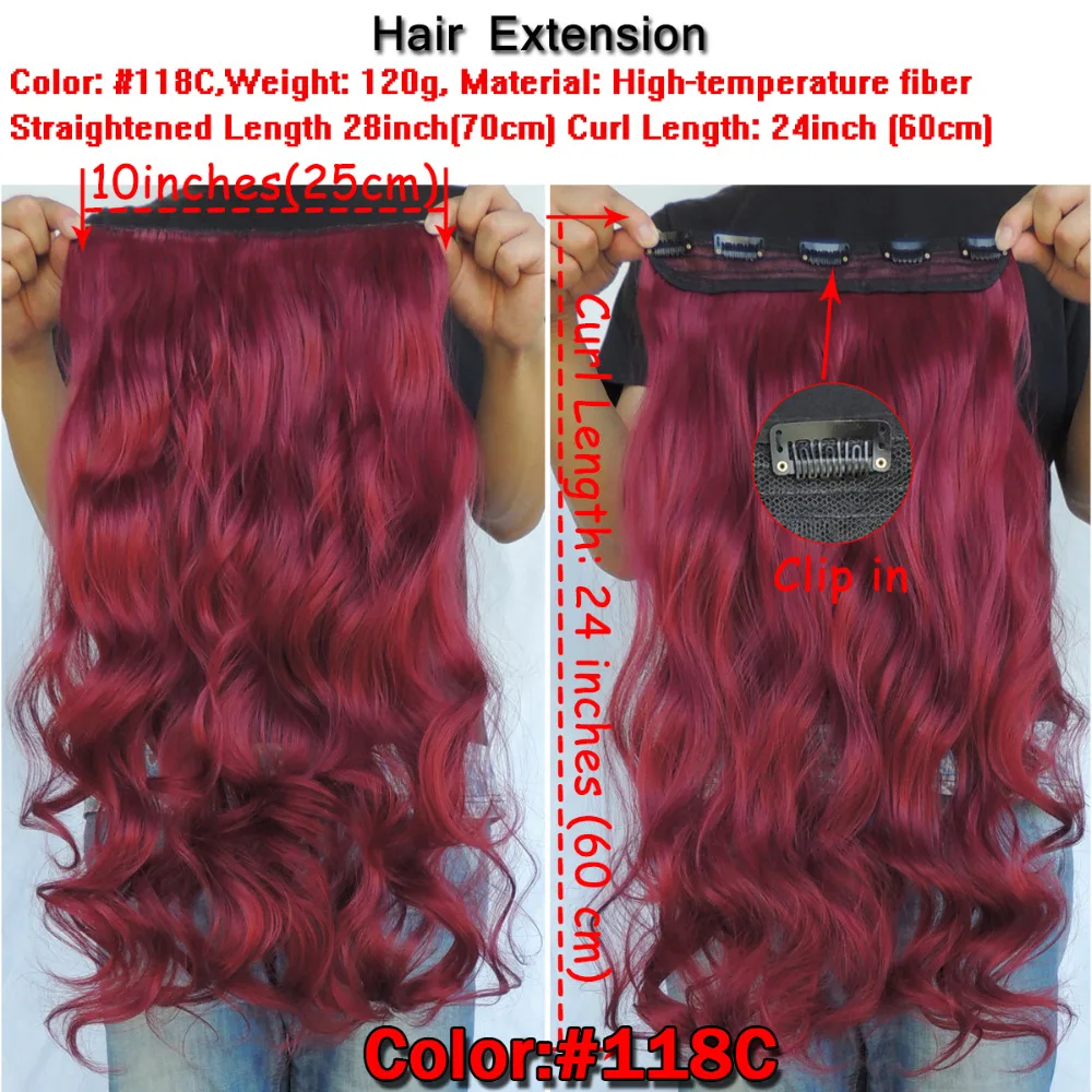 Hair Extension-118C-Red