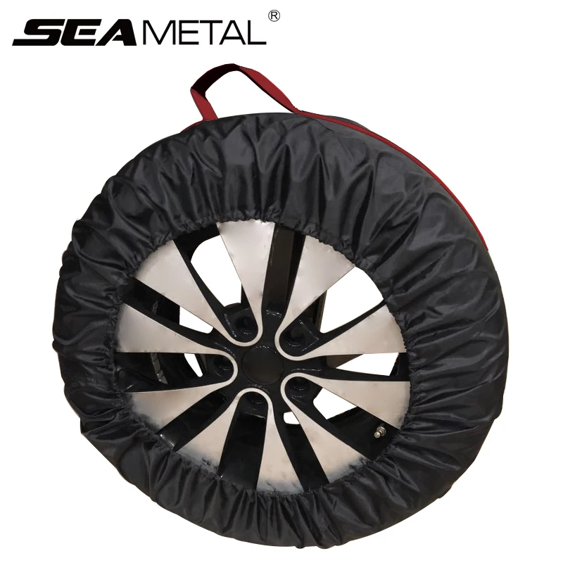 

4Pcs Car Spare Tire Cover Wheel Protection Cover Universal 13 14 15 17 18 19 20 Inch Storage Bag Winter Summer Auto Accessories