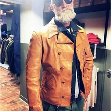 Крутая мужская куртка из натуральной кожи. Классическая куртка из бычьей кожи, качественные Куртки из натуральной кожи. Стильная Байкерская Одежда