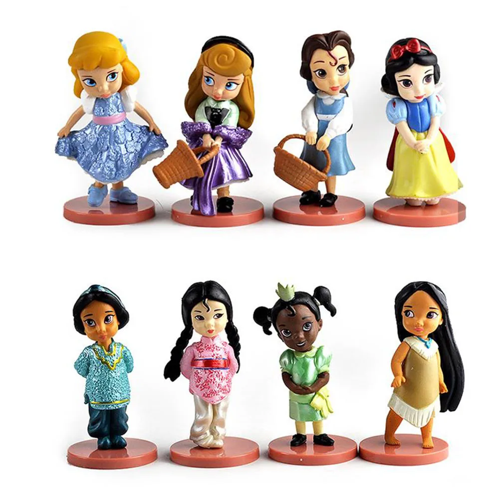 

11pcs Disney figures Mulan Anime Figurine Moana Snow White Princess PVC Action Figures birthday gifts toys for children DS06