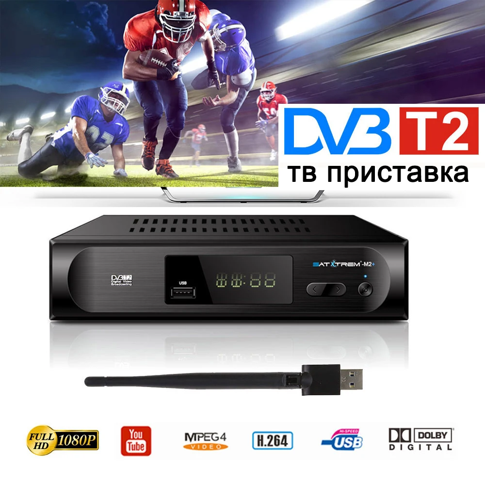 

Satxtrem DVB T2 Tdt tv Receptor Prefix For Digital DVB-T2 tv box tuner vga AC3 PVR EPG Dual CVBS USB HD 1080P Satellite Decoder