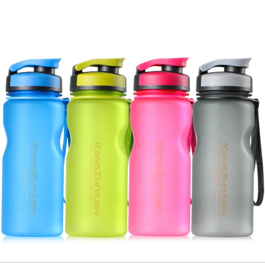 

LC 600ml plastic sports water bottle with handle rope bpa free 4 color bottle