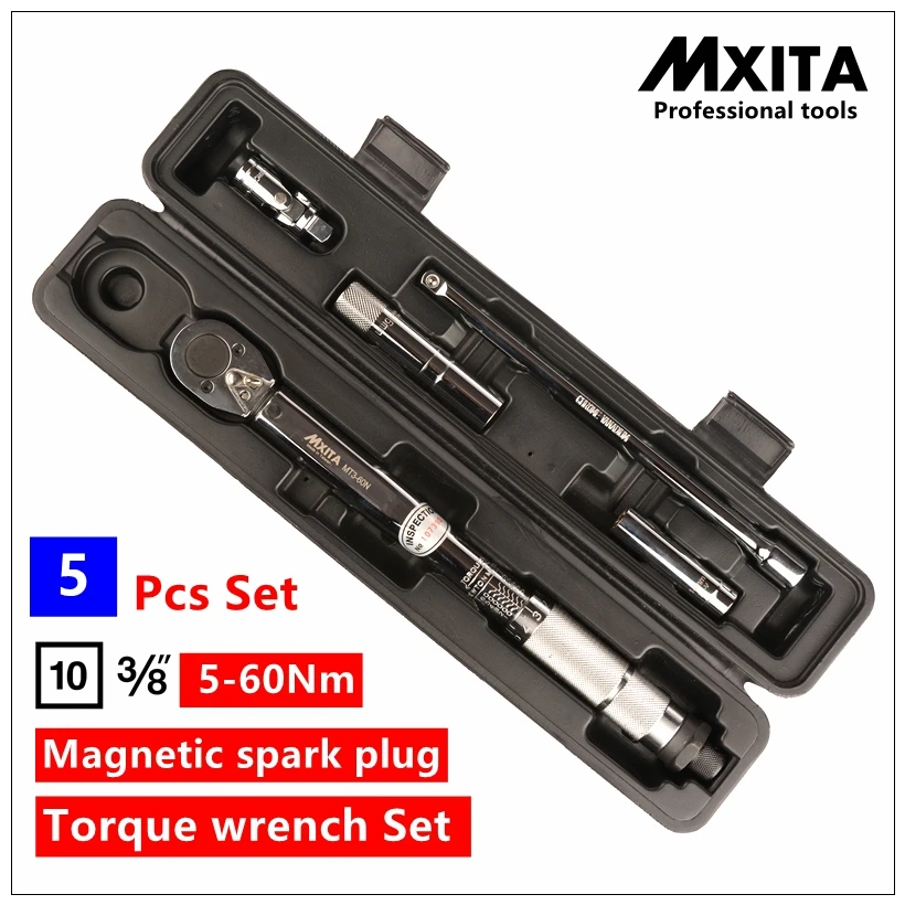 Mxita 5 Pcs spark plug torque wrench Set Car repair tool 3/8 5