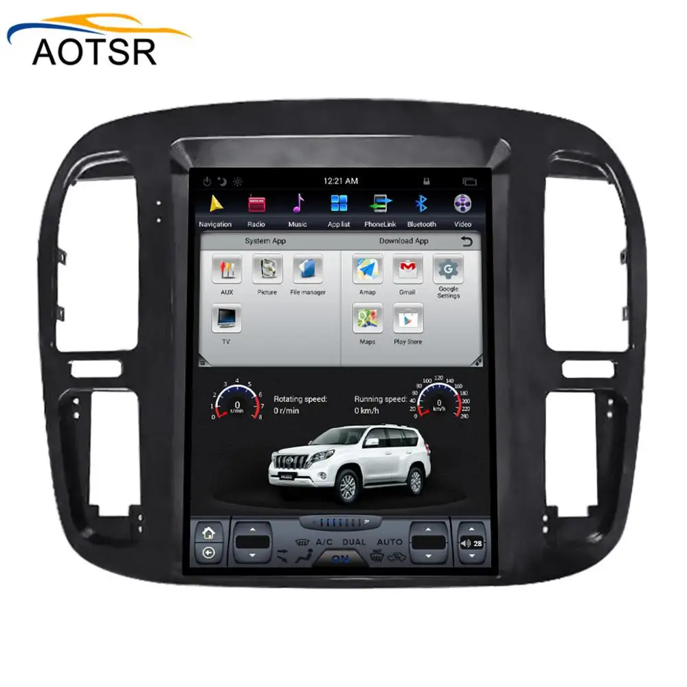 Tesla стиль Android 7,1 автомобильное радио gps стерео головное устройство для Toyota Land Cruiser lc100 1998-2002 gps navi no dvd плеер