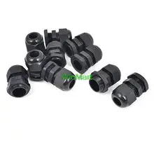 10 шт. PG11 черный Пластик от 5 мм до 10 мм Диаметр Водонепроницаемые кабельные сальники разъем