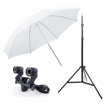 

Light Stand Tripod +Translucent Umbrella+Twin Umbrella Holder Bracket Photo Studio Kits Photography Studio Set