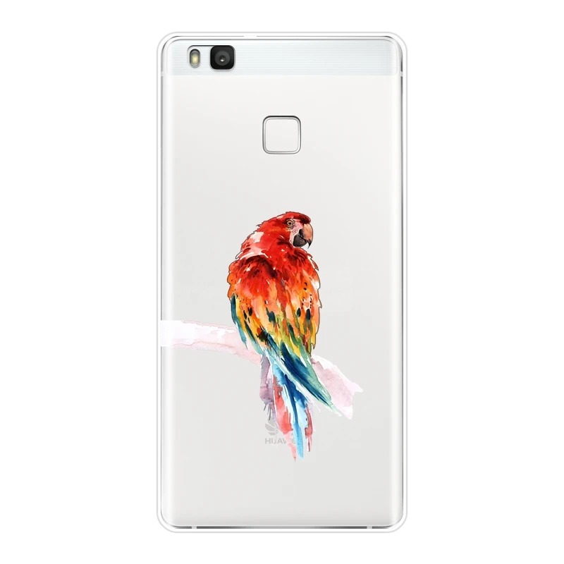 Чехол накладка из ТПУ с птицами для Huawei P8 P9 P10 P20 Lite 2017 мягкий силиконовый чехол