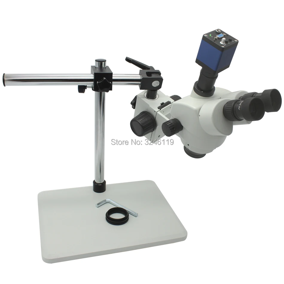 

Binocular Trinocular Stereo Rotating Mount Microscope 7X-90X Continuous Zoom Magnification With Full HD 2.0MP VGA Video Camera