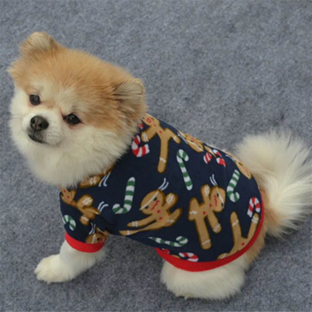 2017 Lovely Sweat Pet Dog Puppy Christmas Autumn&Winter Warm Pullover Embroidered Clothes Coat