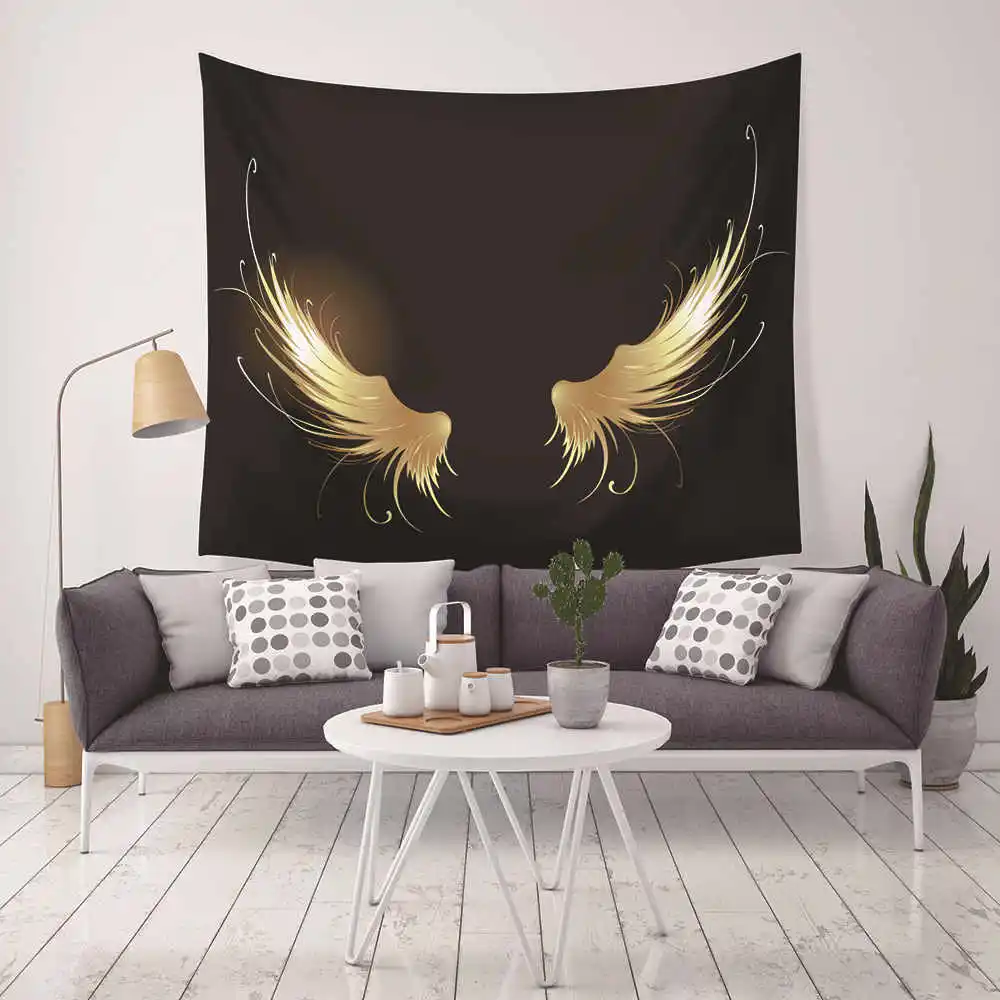 Modern Wing Pattern Wall Tapestry Home Decorative Hippie Macrame Wall Hanging Bohemian Style Beach Towel Boho Mandala Tapestry