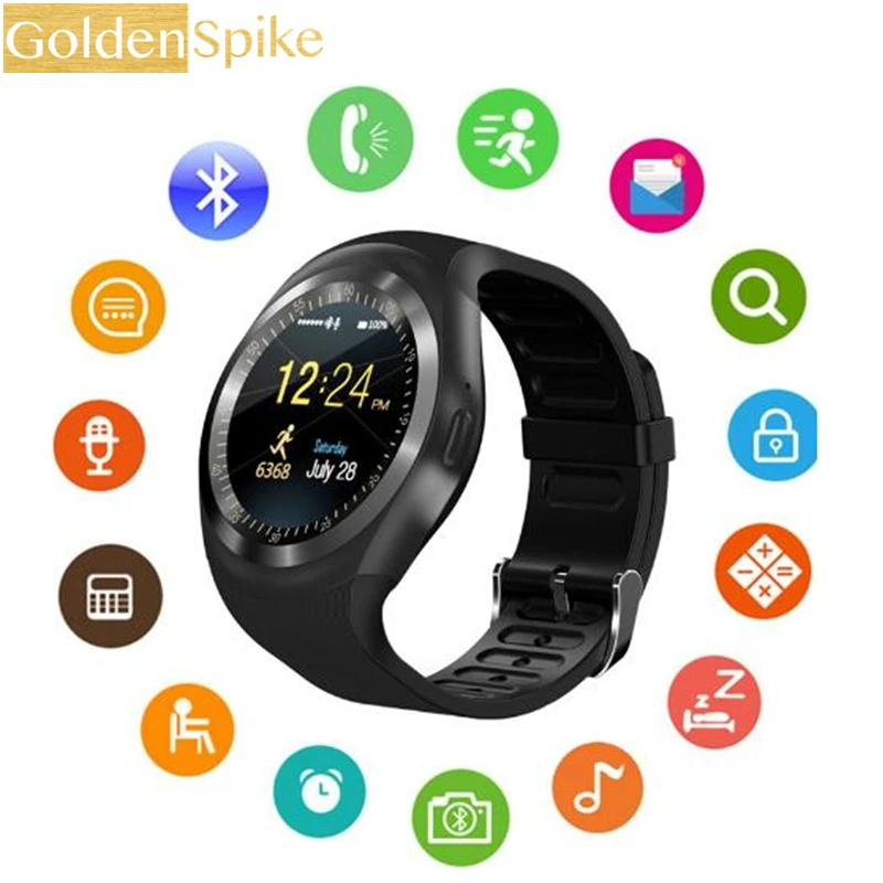 Bluetooth Смарт часы Smartwatch Y01 телефонный звонок Relogio 2G GSM SIM TF карта камера для iPhone samsung