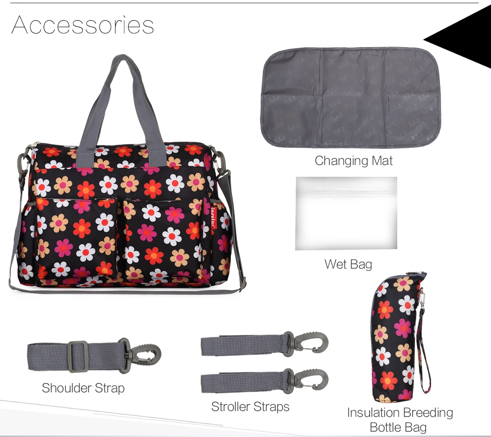 Insular Parm Diaper Bag Mommy Travel Backpack Maternity Tote Mummy Handbag Waterproof Baby Stroller Shoulder Bag