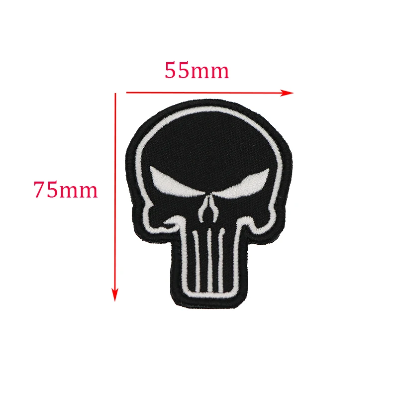 Каратель, Каратель, вышивка, Череп, наклейка, вышивка, повязка, полоса, значок, набор, значок для рюкзака, повязка, аппликация - Цвет: A524-A-1