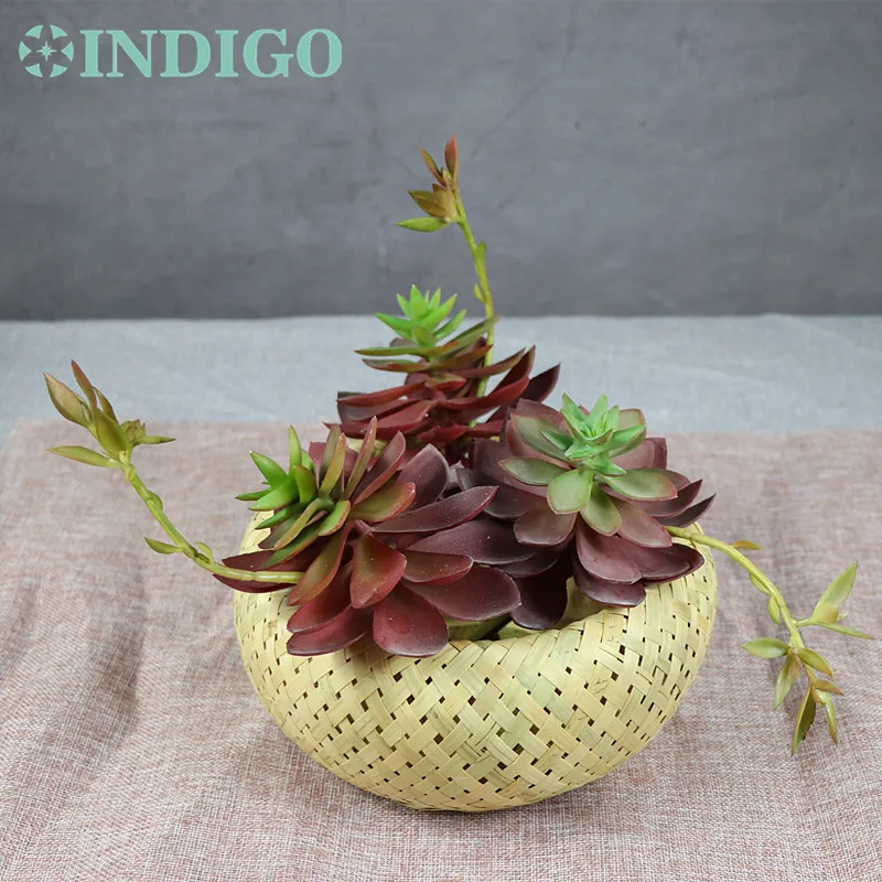 

INDIGO - White Snow Flower Artificial Succulent Plant Plastic Flower Table DecorationFree Shipping