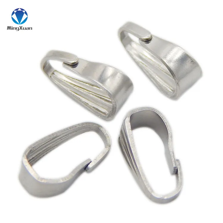 100 шт 6x2,5/9x3,9 мм Серебряный тон 304L нержавеющая сталь кулон Bails зажимы и Подвесные Разъемы застежки материалы для ювелирных изделий