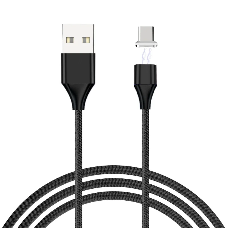 5А 1 м Магнитный кабель type C кабель для Xiaomi Redmi K20 Pro Быстрая зарядка USB C Магнитный кабель для samsung S8 S9 Android телефон - Цвет: Черный