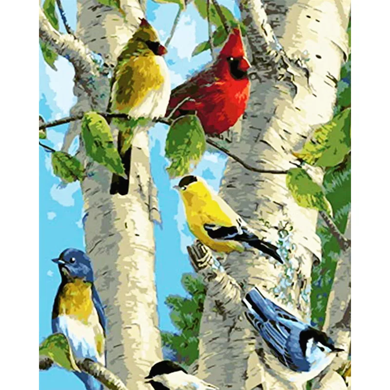 

Painting By Numbers DIY Dropshipping 40x50 50x65cm White flower Animal Canvas Wedding Decoration Art picture Giftpicture Gift