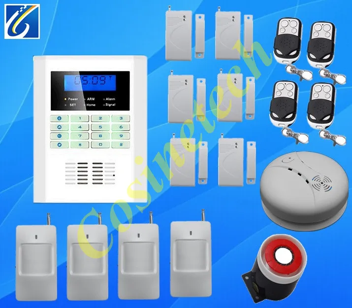 Hot sales GSM+PSTN dual network Home security gsm alarm system in English,French,Russian,Italian for option,Home alarm system