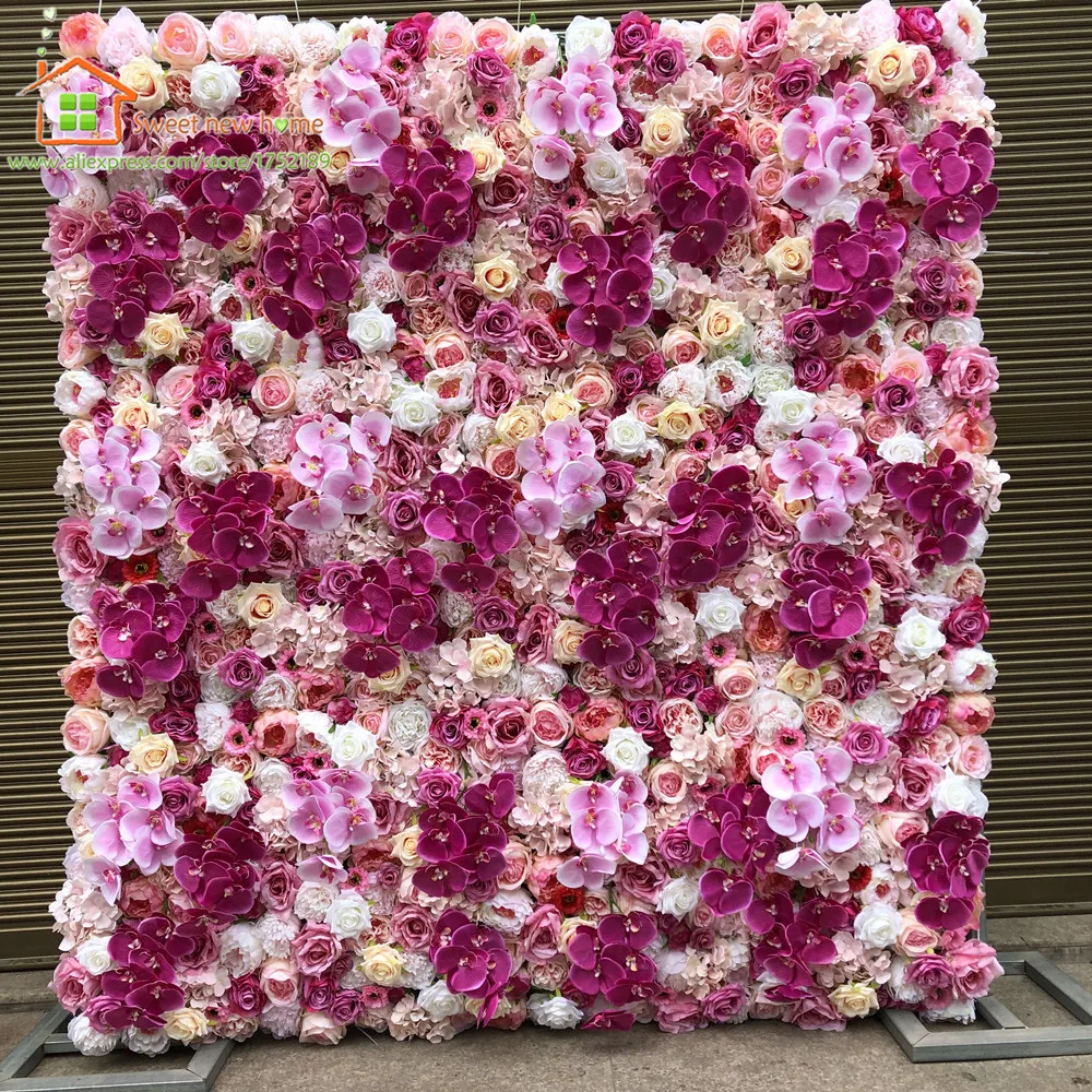3D искусственный шелк цветок стены гортензии открытый пион Свадебный фон газон/столб цветок дорога свинец дома