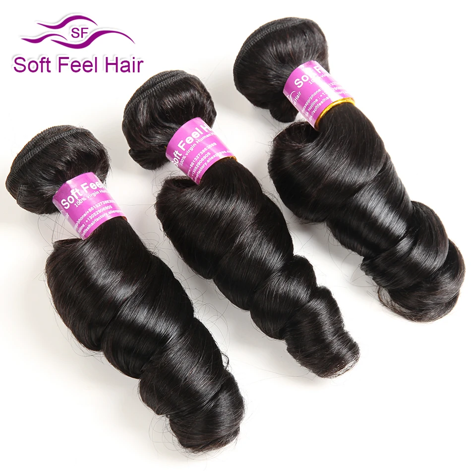 Мягкие на ощупь волосы малазийские Свободные волны 3/4 пучки Лот 100% человеческих волос для наращивания remy волосы плетение пучков