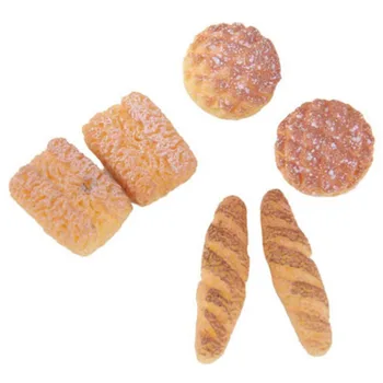 6pcs Bread for 1/12 Dollhouse Miniature Kitchen Simulation Food