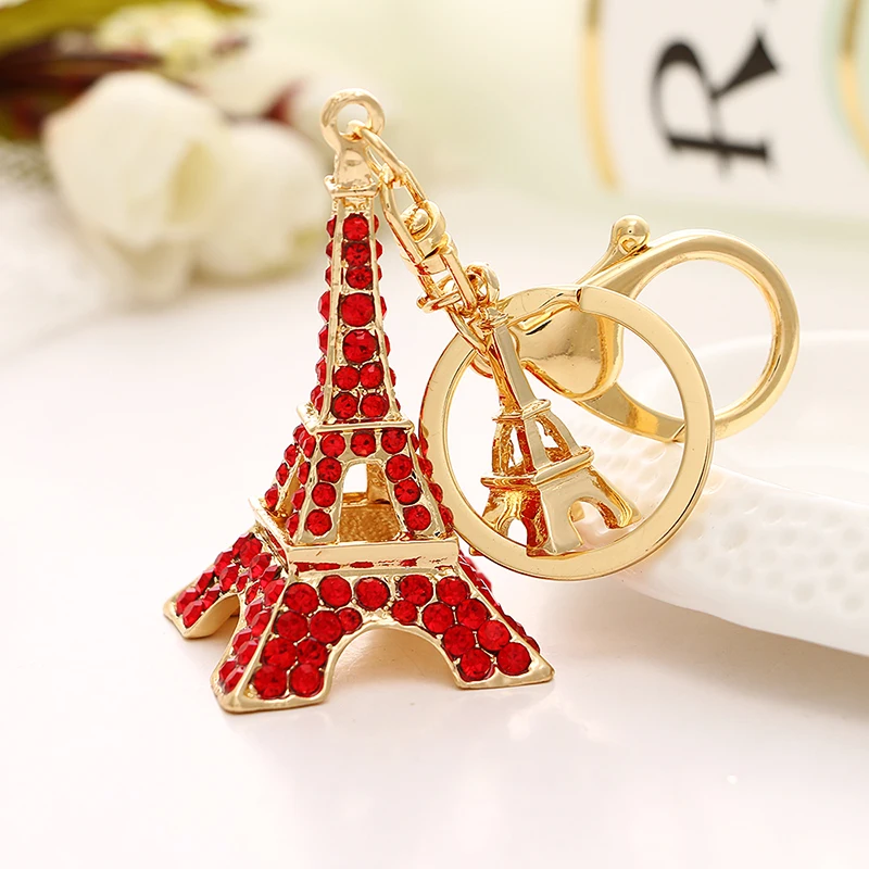 

GYWYN Eiffel Tower Pendant Keychain Car Keychain Keychain Girl Gift Rhinestone Keychain