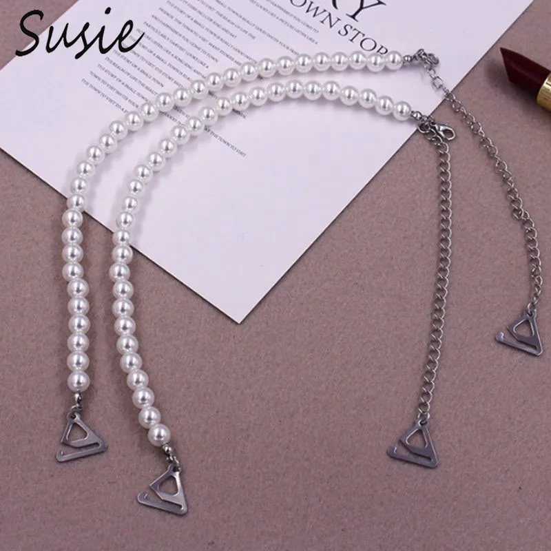 

Ladies Women Decorative Bra Straps 6mm/8mm Imitation Pearl Beading Shoulder Chain Replacement Removable for Wedding Gown Dress
