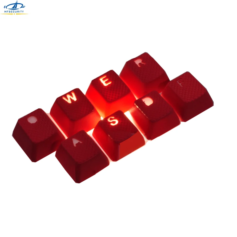 

HF OEM Translucent TPR Keycaps For FILCO IKBC Mechanical Keyboard Anti Slip W A S D Backlit For LOL Gaming Black Blue Red Keycap