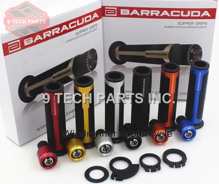 

Universal Street & Racing Moto Grips with end BARRACUDA CNC 7/8'' Motorcycle Handle bar CAPS / Handlebar Grips Kit 22mm